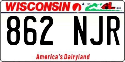 WI license plate 862NJR
