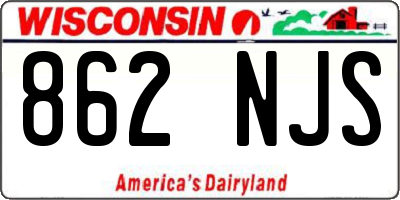WI license plate 862NJS