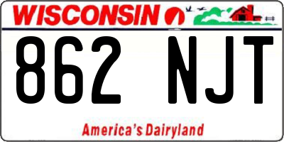 WI license plate 862NJT