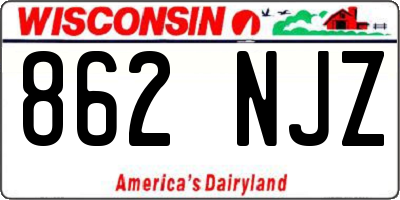 WI license plate 862NJZ