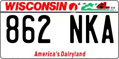 WI license plate 862NKA