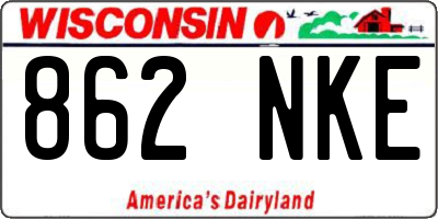 WI license plate 862NKE