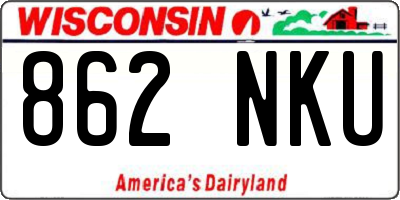 WI license plate 862NKU