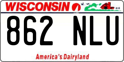 WI license plate 862NLU