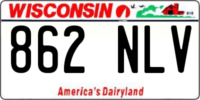 WI license plate 862NLV
