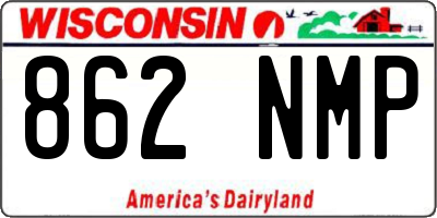WI license plate 862NMP