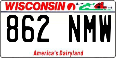WI license plate 862NMW
