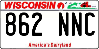 WI license plate 862NNC