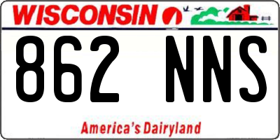 WI license plate 862NNS