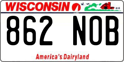 WI license plate 862NOB