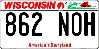 WI license plate 862NOH