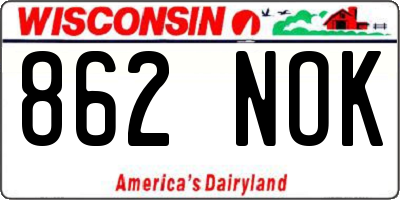 WI license plate 862NOK