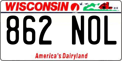 WI license plate 862NOL