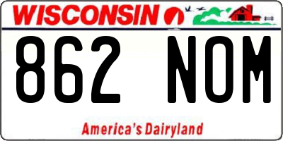 WI license plate 862NOM