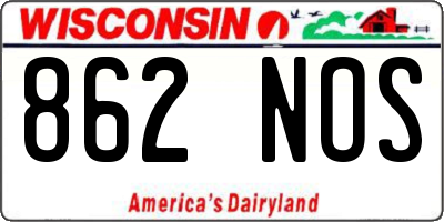 WI license plate 862NOS