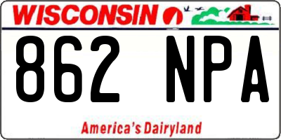 WI license plate 862NPA