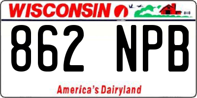 WI license plate 862NPB