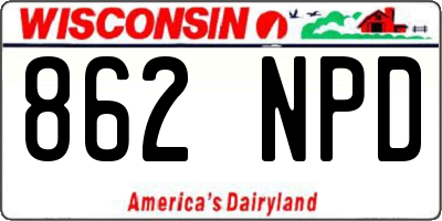 WI license plate 862NPD