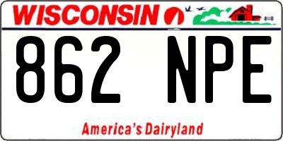 WI license plate 862NPE
