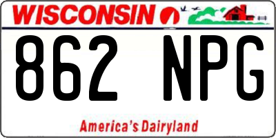 WI license plate 862NPG