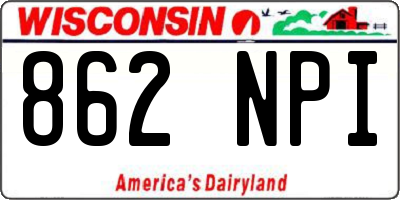 WI license plate 862NPI