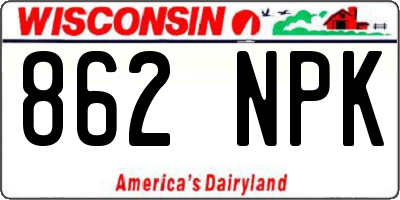 WI license plate 862NPK