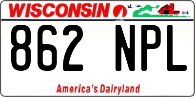 WI license plate 862NPL