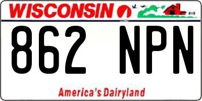 WI license plate 862NPN