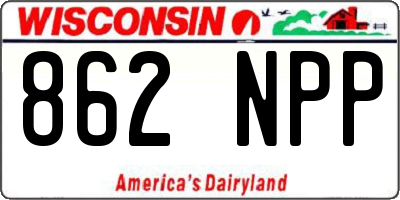 WI license plate 862NPP