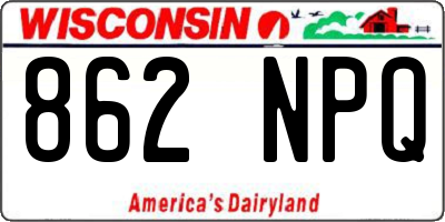 WI license plate 862NPQ