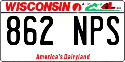 WI license plate 862NPS
