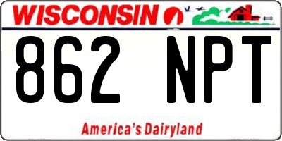WI license plate 862NPT