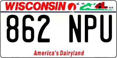 WI license plate 862NPU