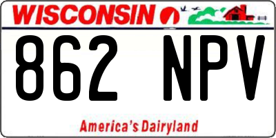 WI license plate 862NPV