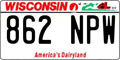 WI license plate 862NPW