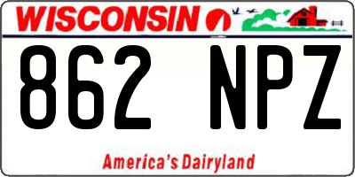 WI license plate 862NPZ