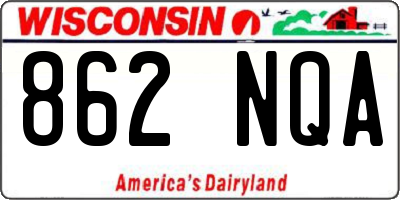WI license plate 862NQA