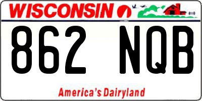 WI license plate 862NQB