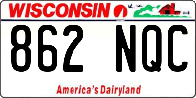 WI license plate 862NQC