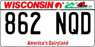 WI license plate 862NQD