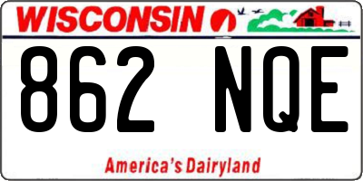 WI license plate 862NQE