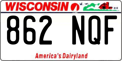 WI license plate 862NQF