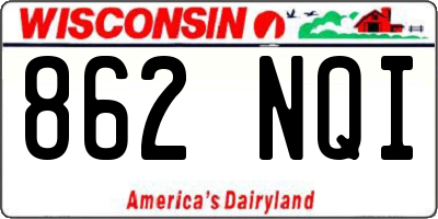 WI license plate 862NQI