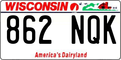 WI license plate 862NQK