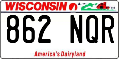 WI license plate 862NQR