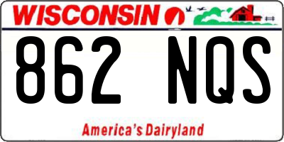 WI license plate 862NQS