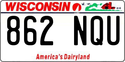 WI license plate 862NQU
