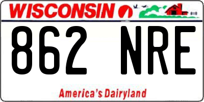 WI license plate 862NRE