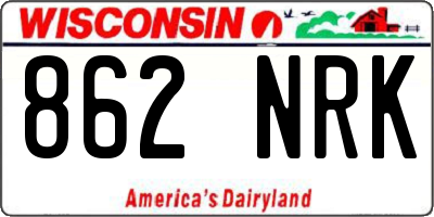 WI license plate 862NRK