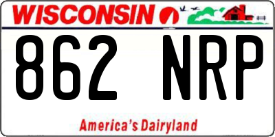 WI license plate 862NRP